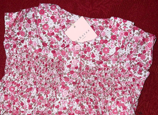 Baby Dress Pink Floral Smocked Designer Quality