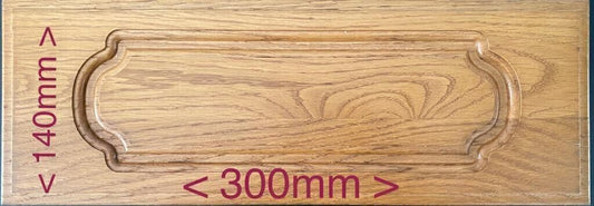 Solid Wood Kitchen Drawer Front 140mm x 300mm Cathedral Brown