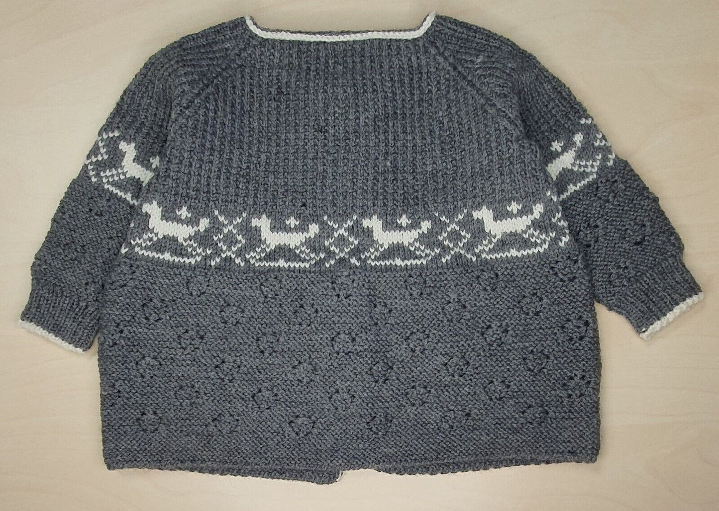 Baby Cardigan Grey White Designer Merino Wool Quality