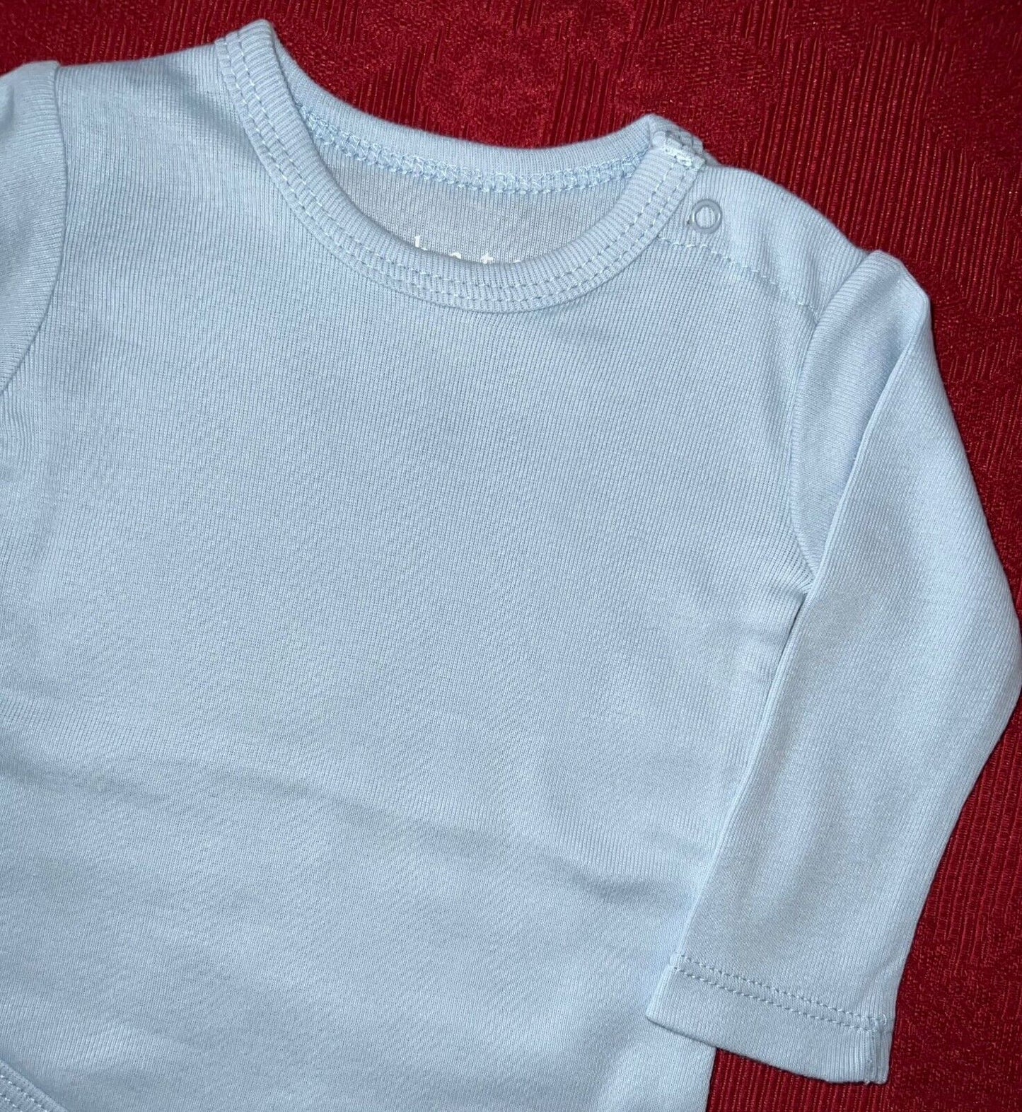 Baby Vest Bodysuit Blue Long Sleeve Designer Quality