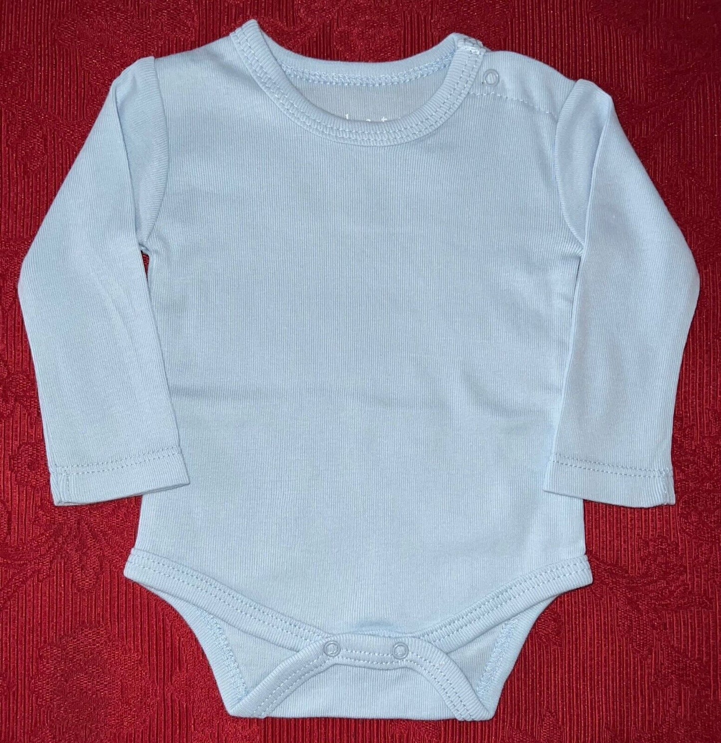 Baby Vest Bodysuit Blue Long Sleeve Designer Quality