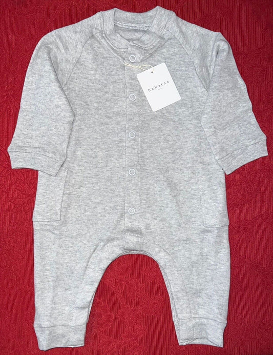 Baby Sleepsuit Long Sleeve Grey Designer Cotton Quality