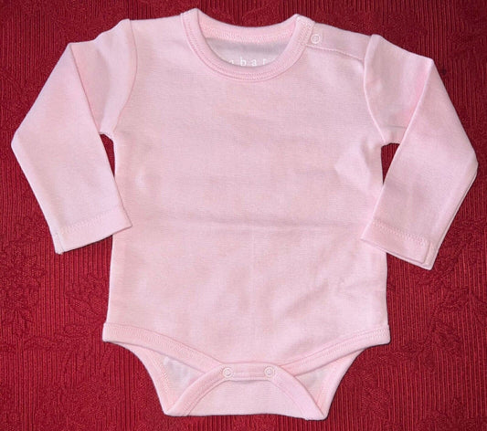 Baby Vest Bodysuit Pink Long Sleeve Designer Quality
