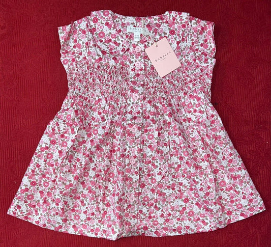 Baby Dress Pink Floral Smocked Designer Quality