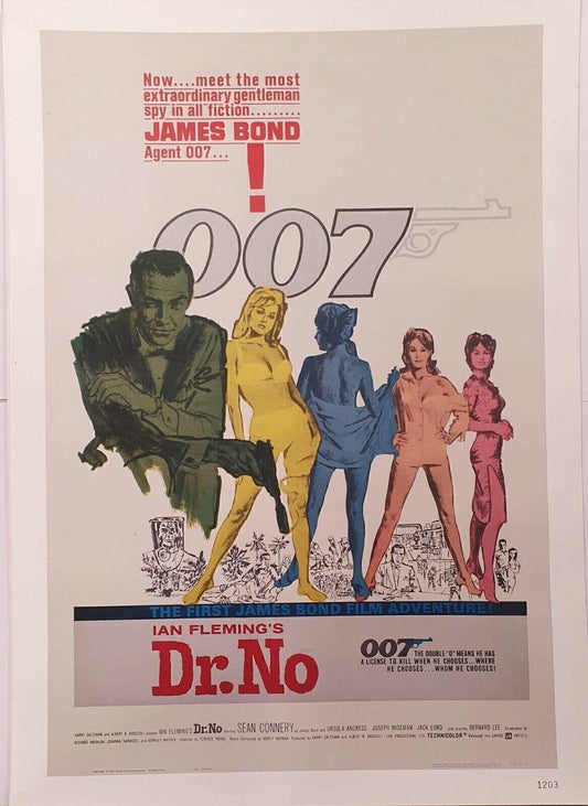 James Bond 007 Dr No Vintage Poster A2 Size 1962 Film Memorabilia