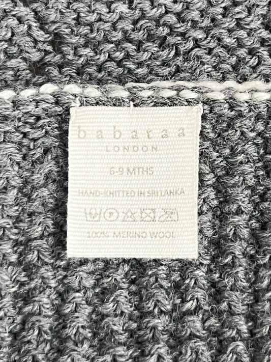 Baby Cardigan Grey White Designer Merino Wool Quality