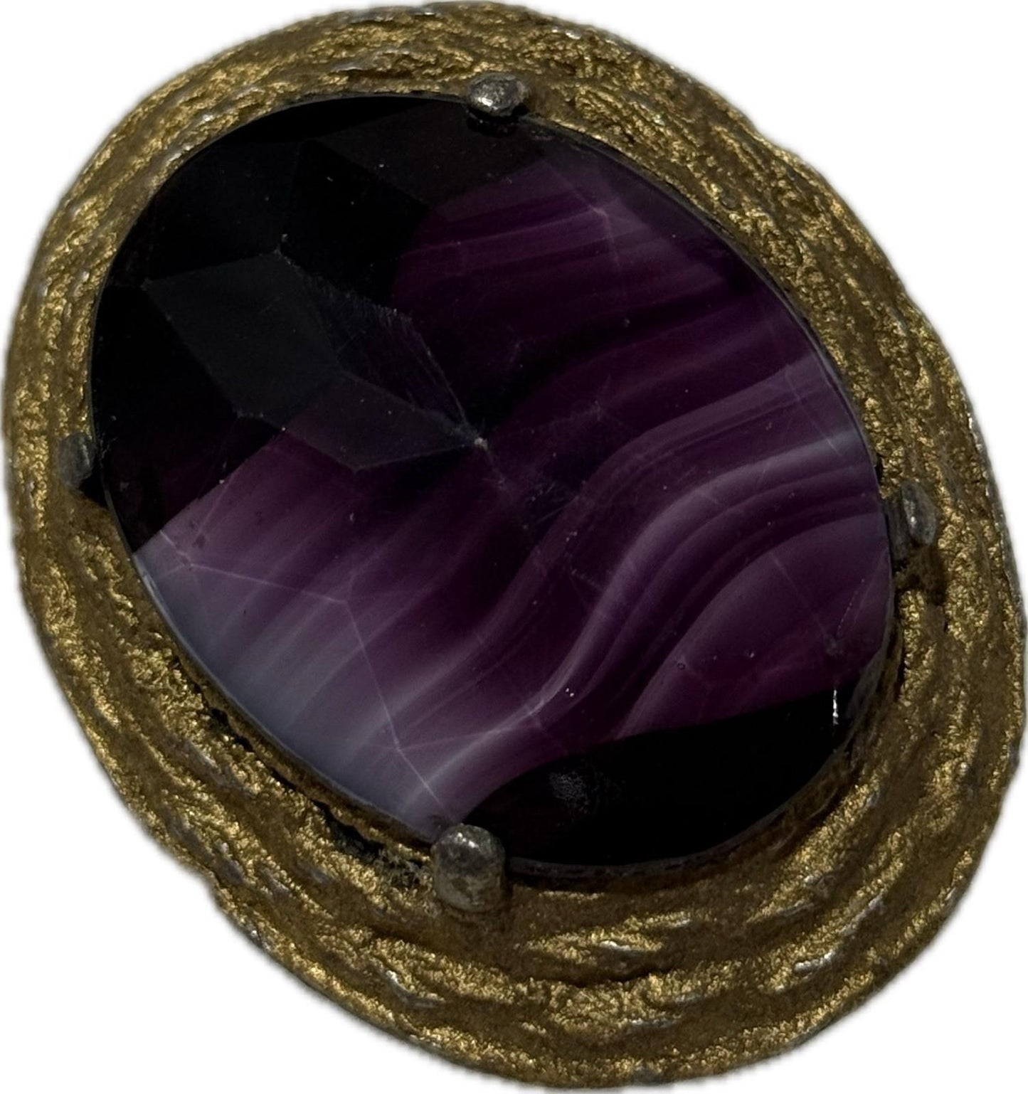Purple Gold Brooch Pin Costume Jewellery Elegant Accessory