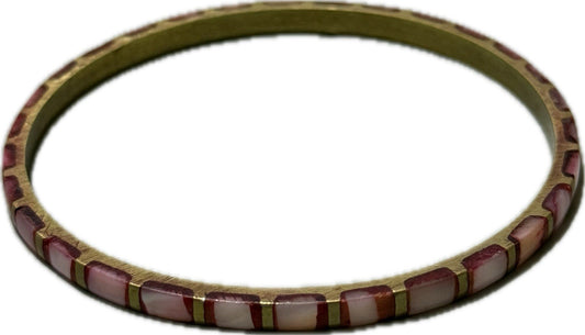 Pink Gold Red Bangle Bracelet Patterned Costume Jewellery